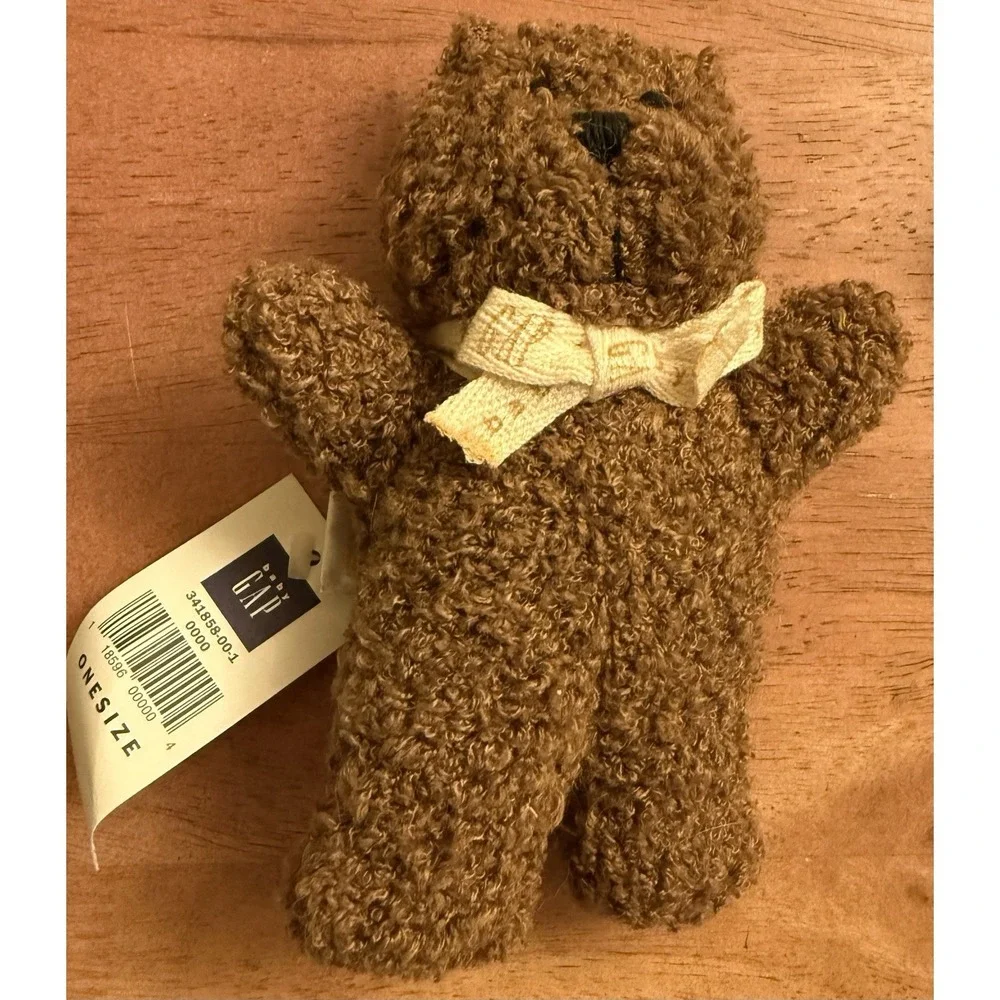 Vintage‎ Baby Gap Plush Stuffed Baby Teddy Bear Rattle Brown 6